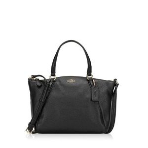 Coach "Kelsey" Small Satchel in Pebble Black Leather